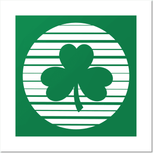 Shamrock Silhouette - White - St. Patricks Day Posters and Art